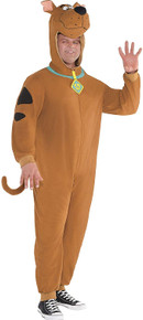 Zipster Scooby-Doo One-Piece Costume for Adults, Plus Size, Includes a Jumpsuit with a Scooby Headpiece