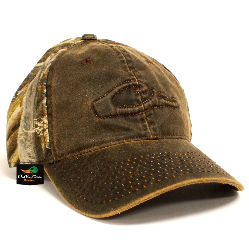 DRAKE WATERFOWL CAMO COTTON HAT LOGO BALL CAP WAX FRONT REALTREE MAX-5 ...