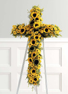 Seasonal Sunflower Cross Standing Spray