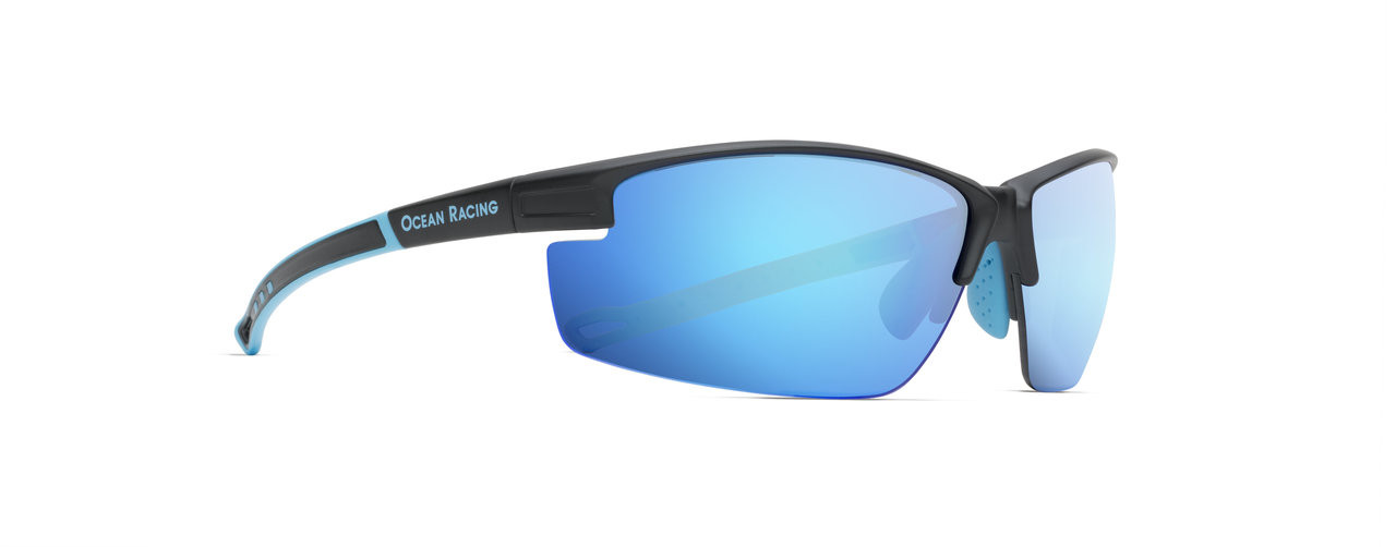 Olympic Matt Black Blue Mirror Lens Sunglasses - Ocean Racing Store