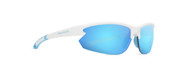 One Design Gloss White Blue Mirror Lens Sunglasses