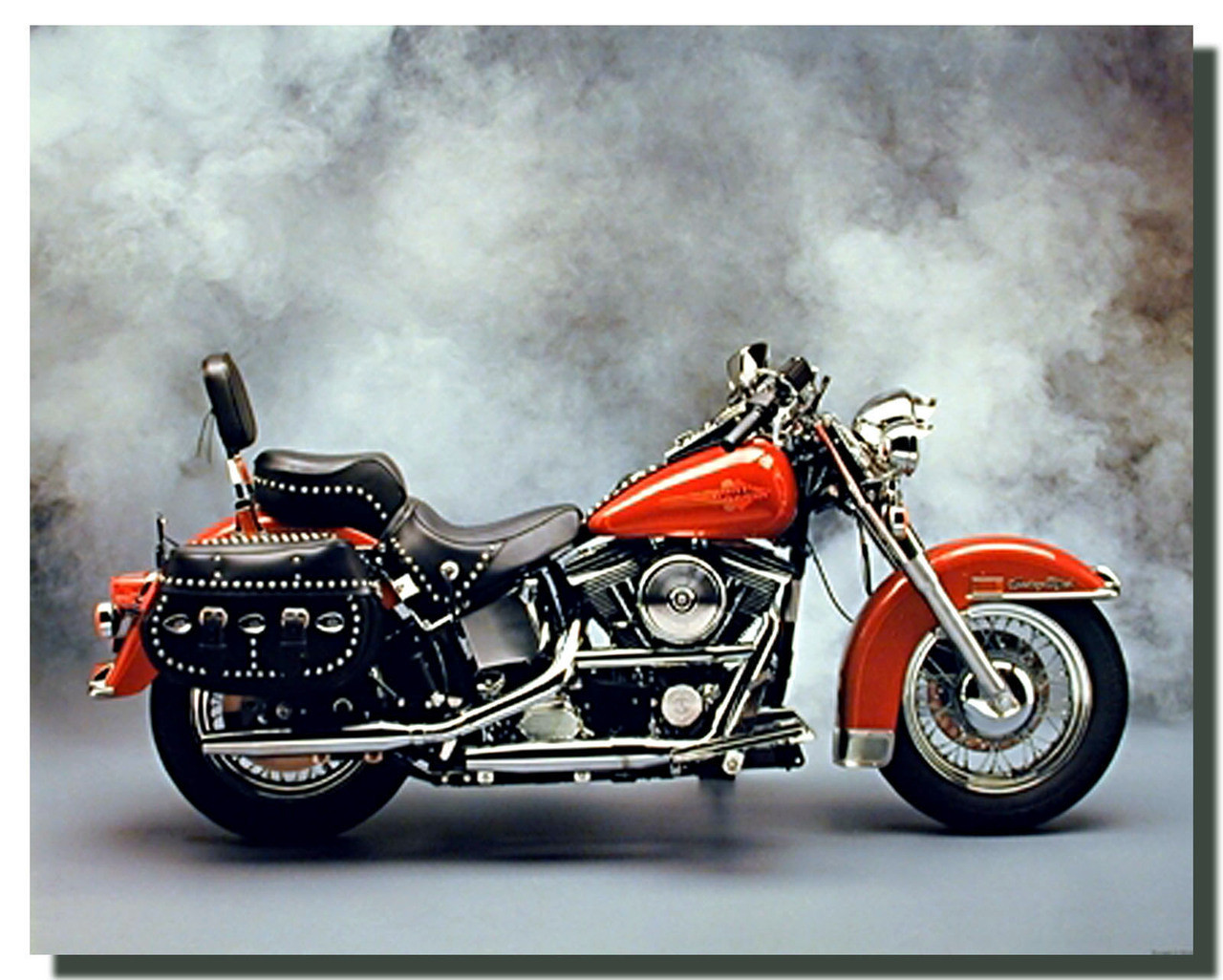 Red Harley Motorcycle Poster | Motorcycle Posters
