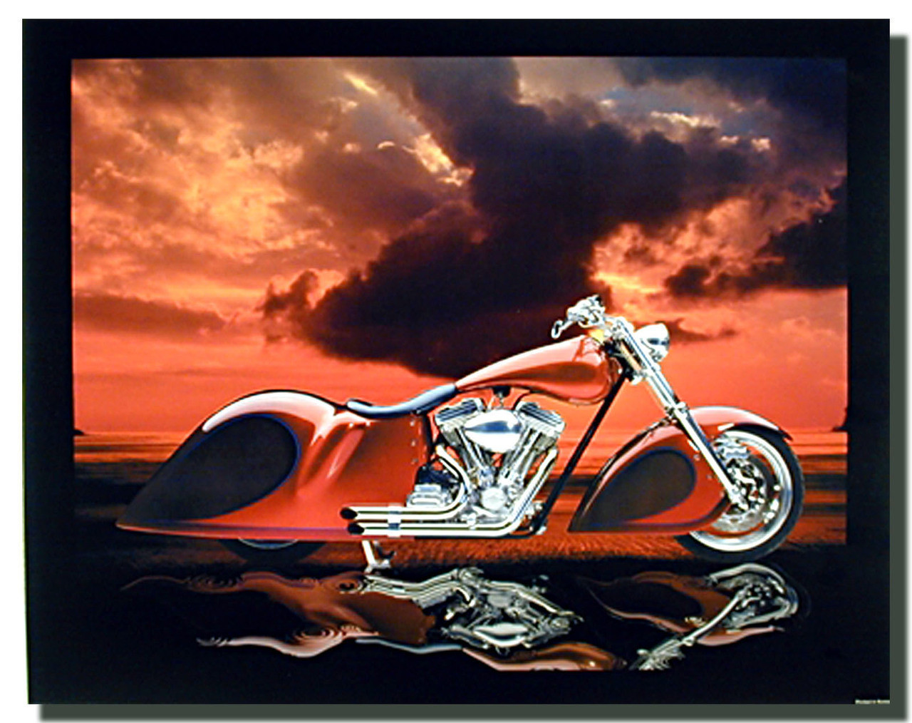Red Custom Motorcycle Poster | Motorcycle Posters