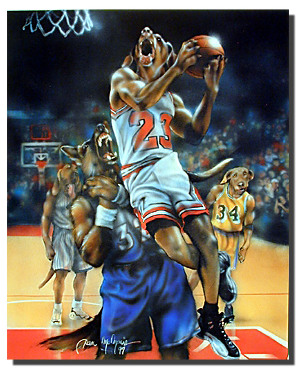 Dogs Poster Basketball Animal Posters
