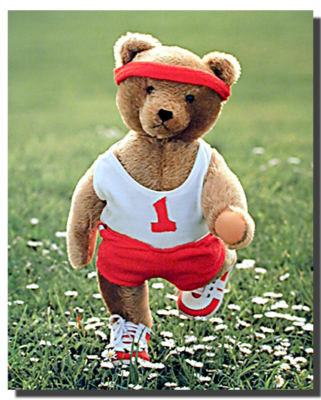 running teddy bear