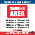 SMOKING AREA - CUSTOM VINYL BANNER SIGN