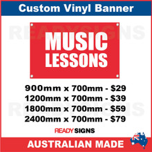 MUSIC LESSONS  - CUSTOM VINYL BANNER SIGN