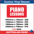 PIANO LESSONS - CUSTOM VINYL BANNER SIGN