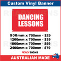 DANCING LESSONS - CUSTOM VINYL BANNER SIGN