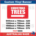 CHRISTMAS TREES ( ARROW ) - CUSTOM VINYL BANNER SIGN