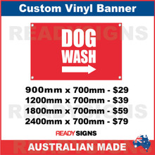 DOG WASH ( ARROW ) - CUSTOM VINYL BANNER SIGN