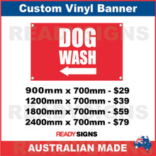 ( ARROW ) DOG WASH - CUSTOM VINYL BANNER SIGN