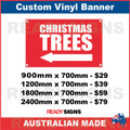 ( ARROW )  CHRISTMAS TREES - CUSTOM VINYL BANNER SIGN