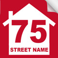 Bin Sticker Numbers (Set of 4) - Style 2/Red-White