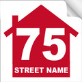 Bin Sticker Numbers (Set of 4) - Style 2/White-Red