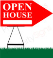 Open House RIGHT Arrow Sign - Red