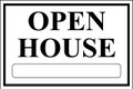 Open House Sign Classic Style- White/Black