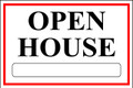 Open House Sign Classic Style- Rd/Wt