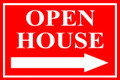 Open House Sign Classic Right Arrow - Red