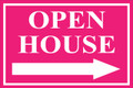  Open House Sign Classic Right Arrow - Pink