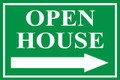 Open House Sign Classic Right Arrow - Green
