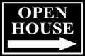 Open House Sign Classic Right Arrow - Black/White