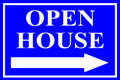 Open House Sign Classic Right Arrow - Blue