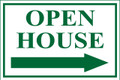 Open House Sign Classic Right Arrow - White/Green