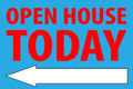 Open House Today - Left Arrow - Electric Blue/Red