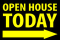 Open House Today -Right Arrow - Black/Yellow
