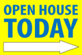 Open House Today -Right Arrow - Yellow/Blue
