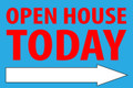 Open House Today -Right Arrow - Electric Blue/Red