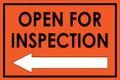Open For Inspection  - Classic Left Arrow - Orange