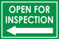Open For Inspection  - Classic Left Arrow - Green