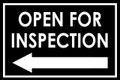 Open For Inspection  - Classic Left Arrow - Black