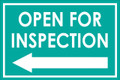 Open For Inspection  - Classic Left Arrow - Teal
