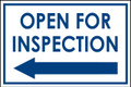Open For Inspection  - Classic Left Arrow - White/Blue