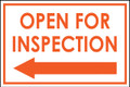 Open For Inspection  - Classic Left Arrow - White/Orange