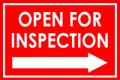 Open For Inspection  - Classic Right Arrow - Red