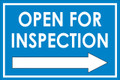 Open For Inspection  - Classic Right Arrow - Blue