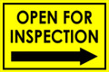 Open For Inspection  - Classic Right Arrow - Yellow