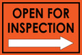 Open For Inspection  - Classic Right Arrow - Orange