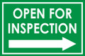Open For Inspection  - Classic Right Arrow - Green