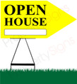 Open House RIGHT Arrow Sign - Yellow