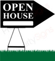 Open House RIGHT Arrow Sign - Black/White