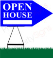 Open House RIGHT Arrow Sign - Bright Blue