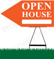 Open House LEFT Arrow Pointer Sign - Orange