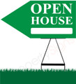 Open House LEFT Arrow Pointer Sign - Green