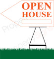Open House LEFT Arrow Pointer Sign - White/Orange