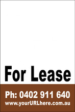 For Lease Sign No. 19
Customise your Ph & URL